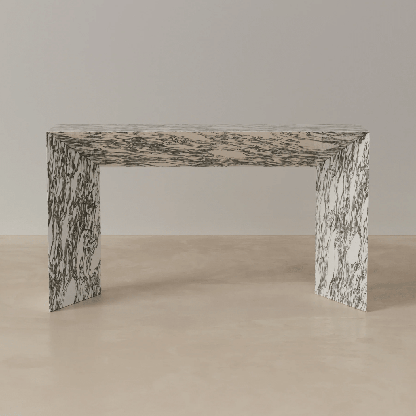 Arabescato console table with elegant marble-inspired veining, perfect for modern entryways, hallways, or living rooms in UAE homes.