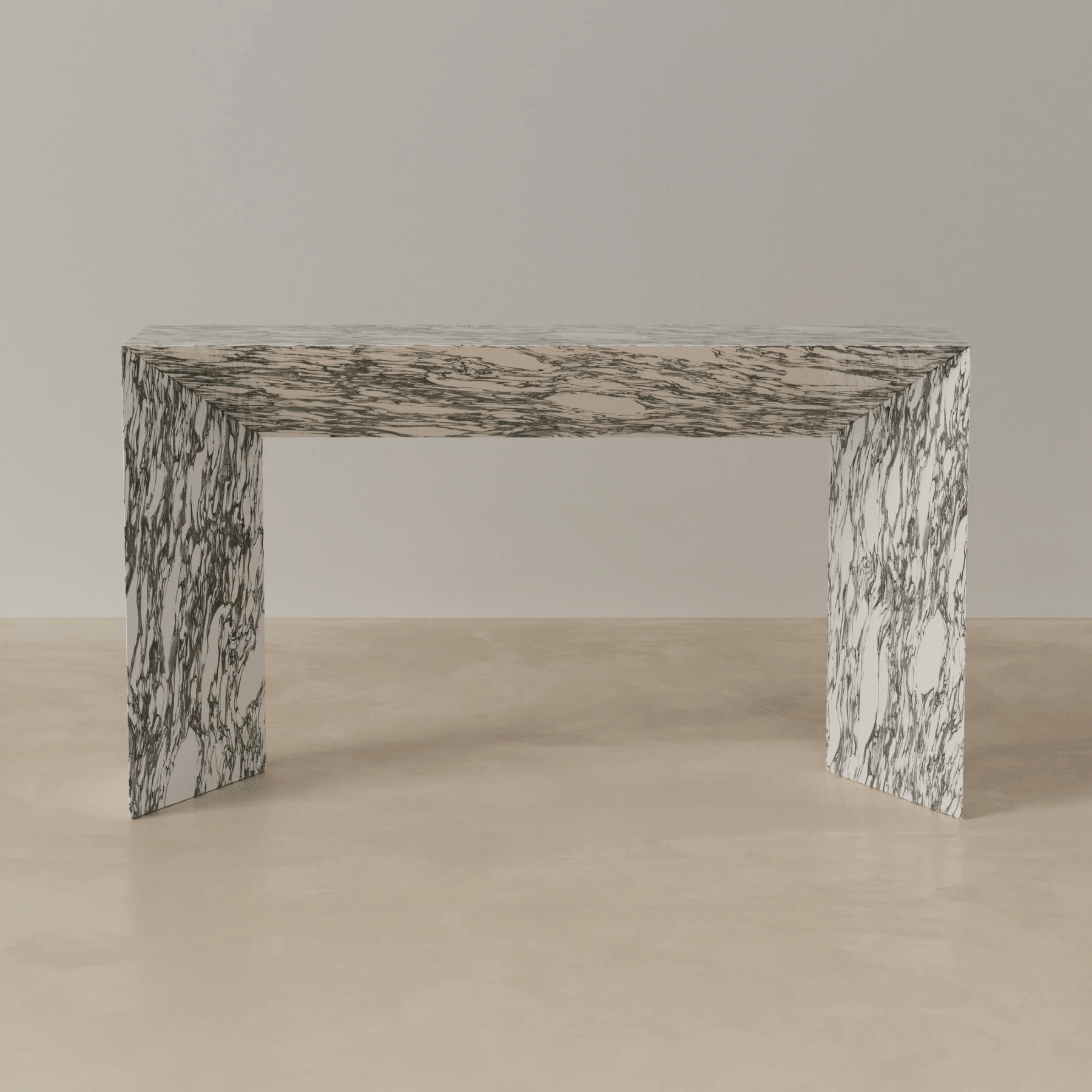Arabescato console table with elegant marble-inspired veining, perfect for modern entryways, hallways, or living rooms in UAE homes.