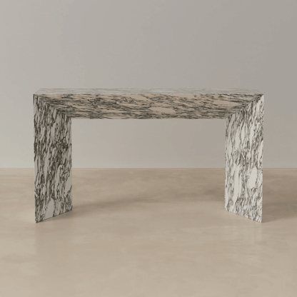 Arabescato console table with elegant marble-inspired veining, perfect for modern entryways, hallways, or living rooms in UAE homes.