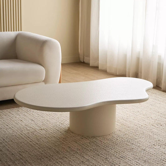 Modern Cloud Coffee Table with curvy MDF design, minimalist four-legged base, perfect for stylish living rooms in the UAE.
