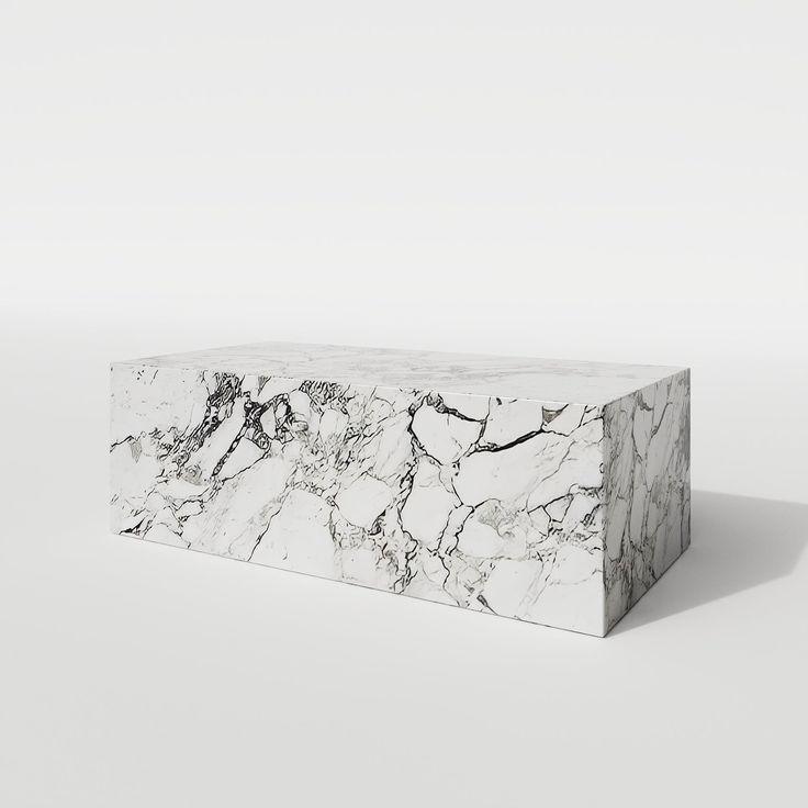 Arabescato Marble Block Coffee Table with bold natural patterns, a luxury centerpiece for modern living rooms in the UAE.