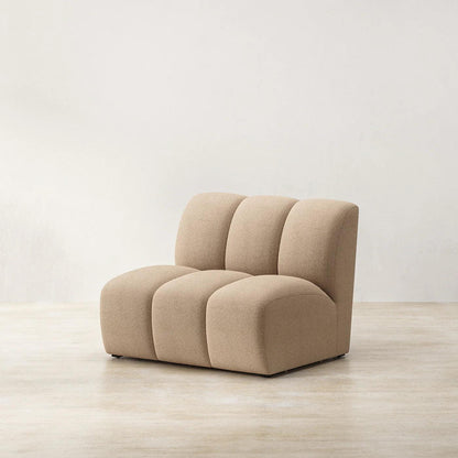 Ceci Cloud Sofa in tan boucle fabric, featuring a tufted modern design. Ideal for contemporary living rooms in Dubai and across the UAE.