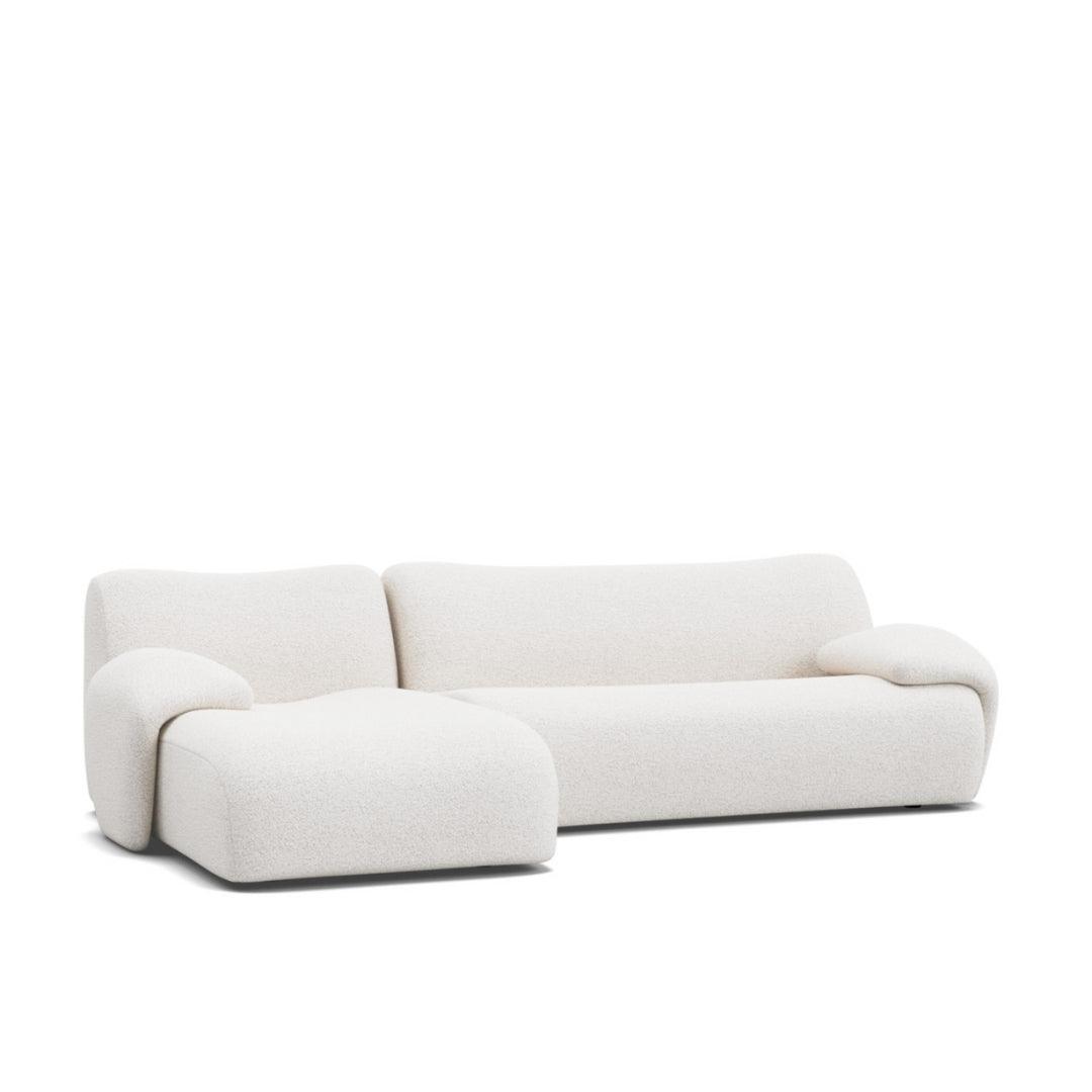 Fiam Sofa in off-white linen fabric, showcasing a modern L-shaped design. Ideal for stylish and minimalist living rooms in UAE.